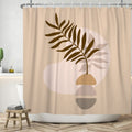 ASDCXZ Boho Shower Curtain - Modern Abstract Brown Leaves - 180x200 cm
