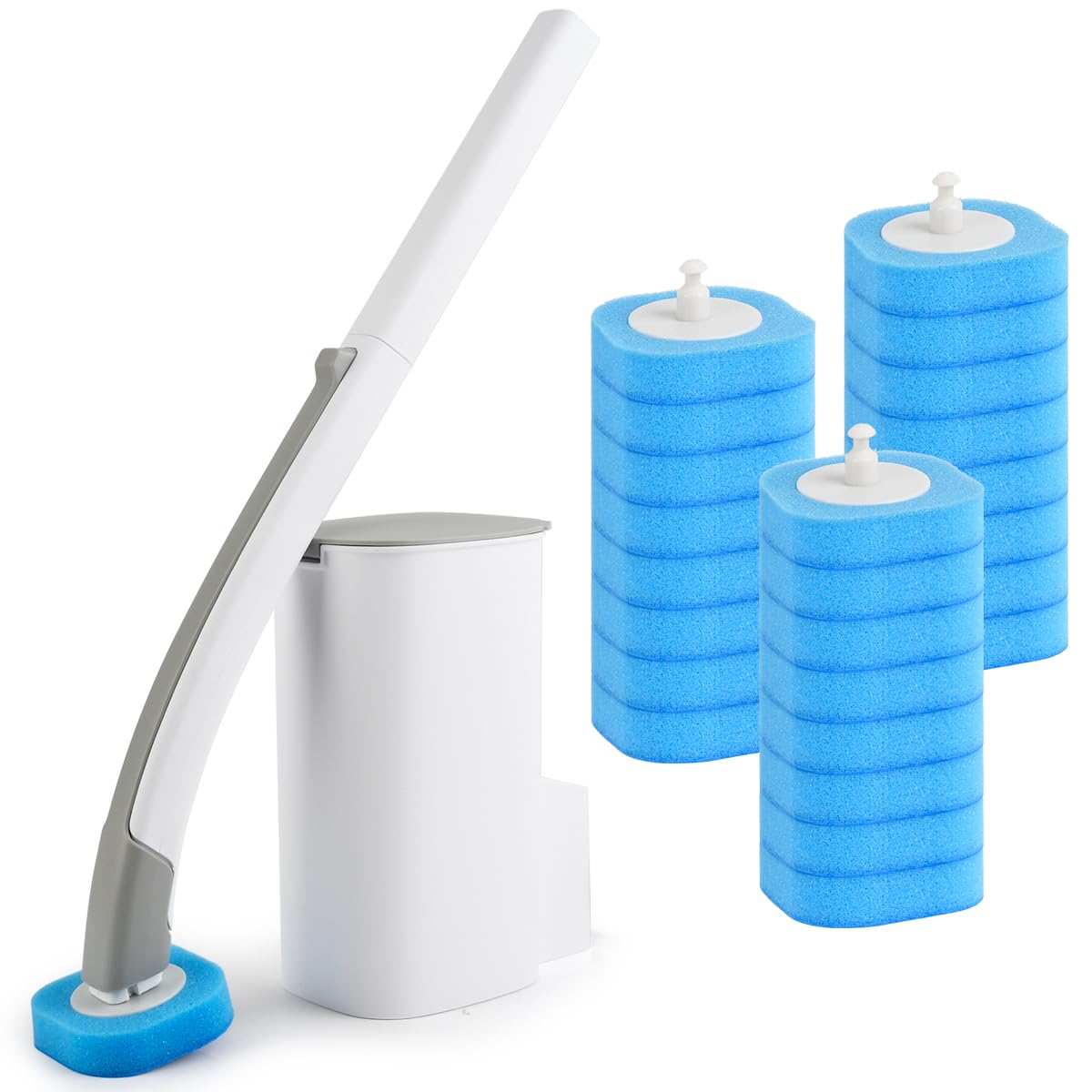 Disposable Toilet Cleaning Brush System with 32 Refills