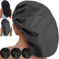 Sheomern 3-Pack Jumbo Satin Lined Shower Caps for Long Hair & Braids