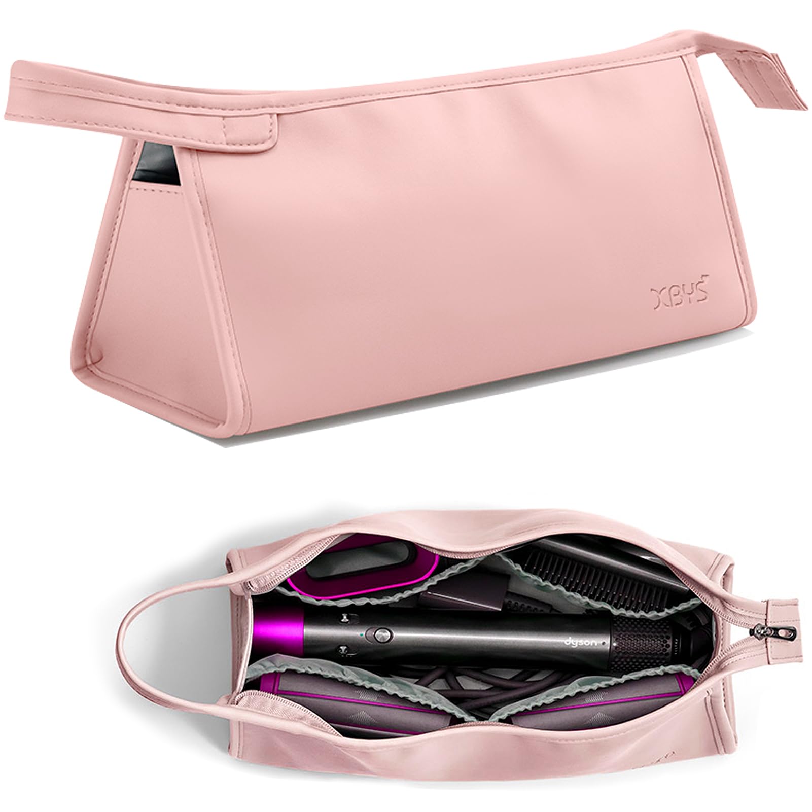 Veki PU Leather Travel Storage Bag for Dyson Supersonic & Airwrap - Pink