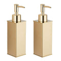 Jolof Store Gold Soap Dispenser 2 Pack | 304 Stainless Steel Square Bottles