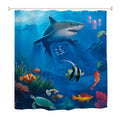 Goodbath Shark Shower Curtain | Blue Ocean Sea Life Polyester - 180x200cm