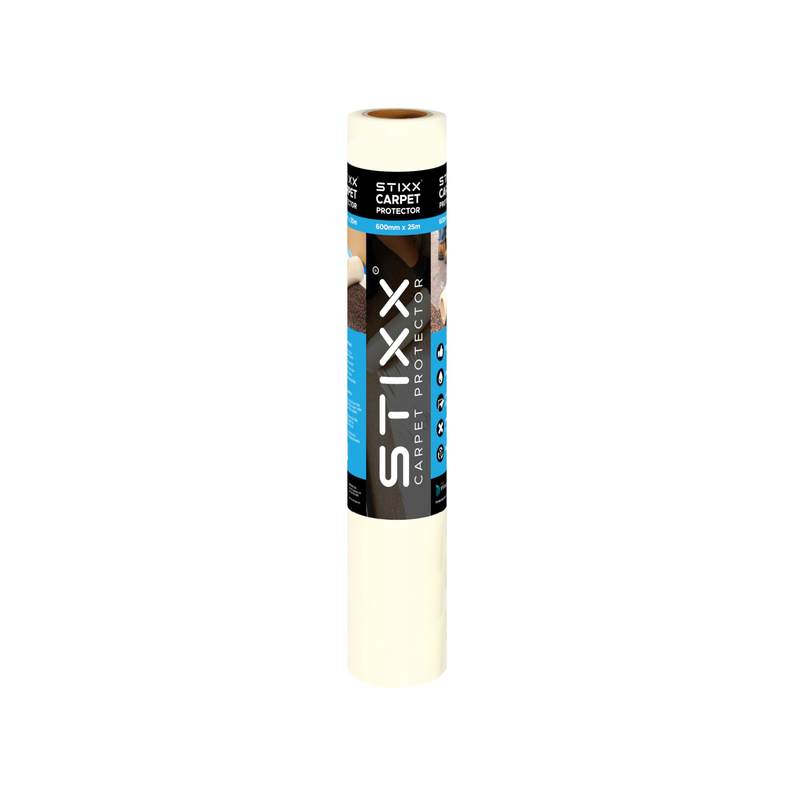 STIXX Self Adhesive Carpet Protection Film - Waterproof - 600mm x 25m