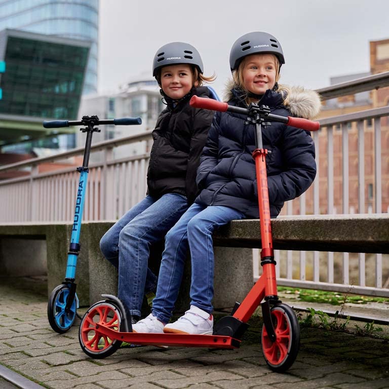 HUDORA Up 200 Foldable Kick Scooter – Height Adjustable Aluminium