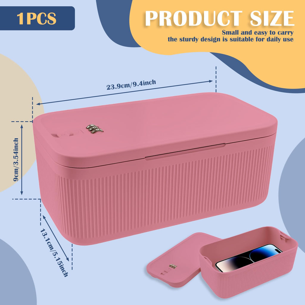 QINGLANG Lockable Box with Combination Code Portable Medication Small Lock Box Secure Medicine Safe, Phone Jail - image 3