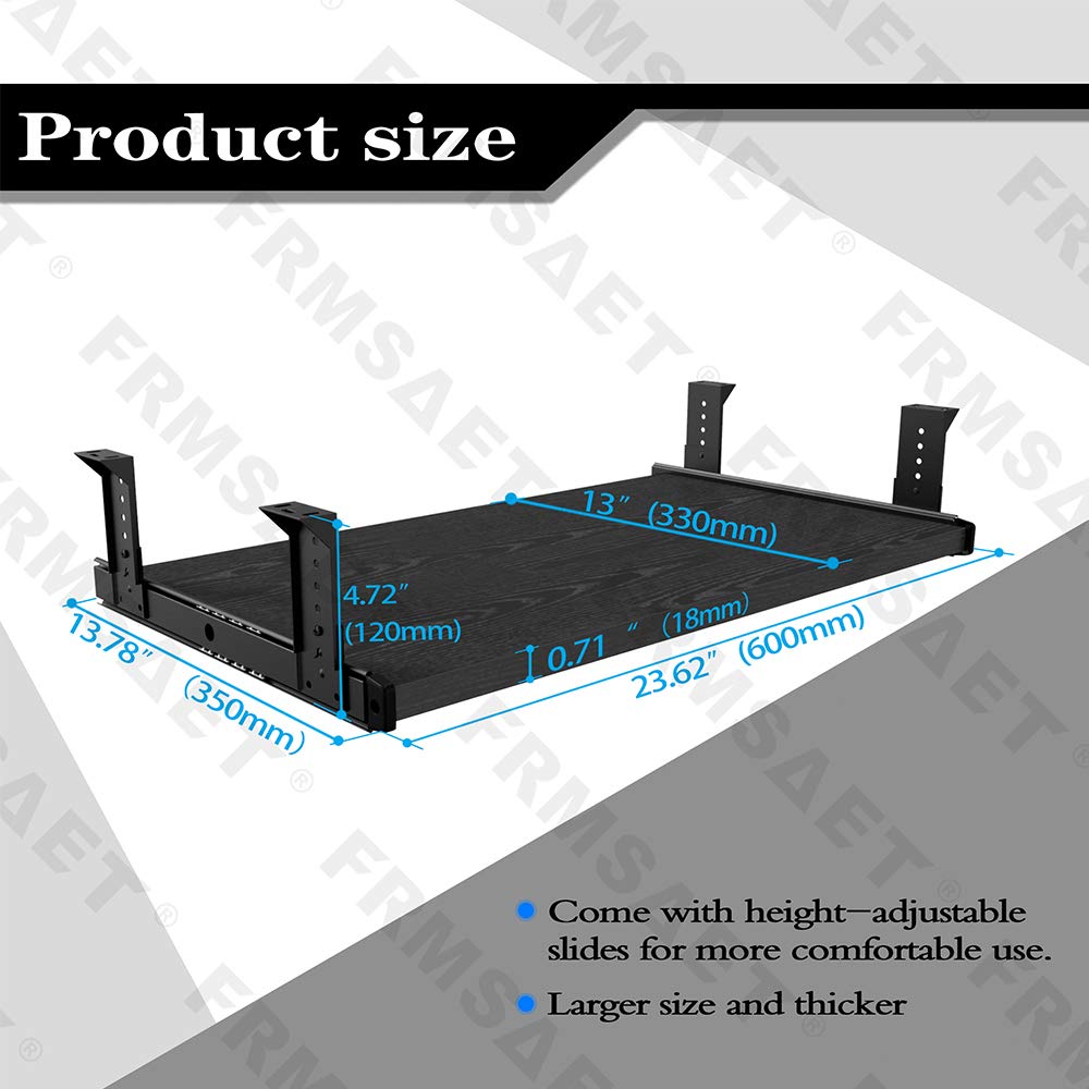 FRMSAET Office Product 20/24/30 inch Keyboard Drawer Tray24 inch, Black