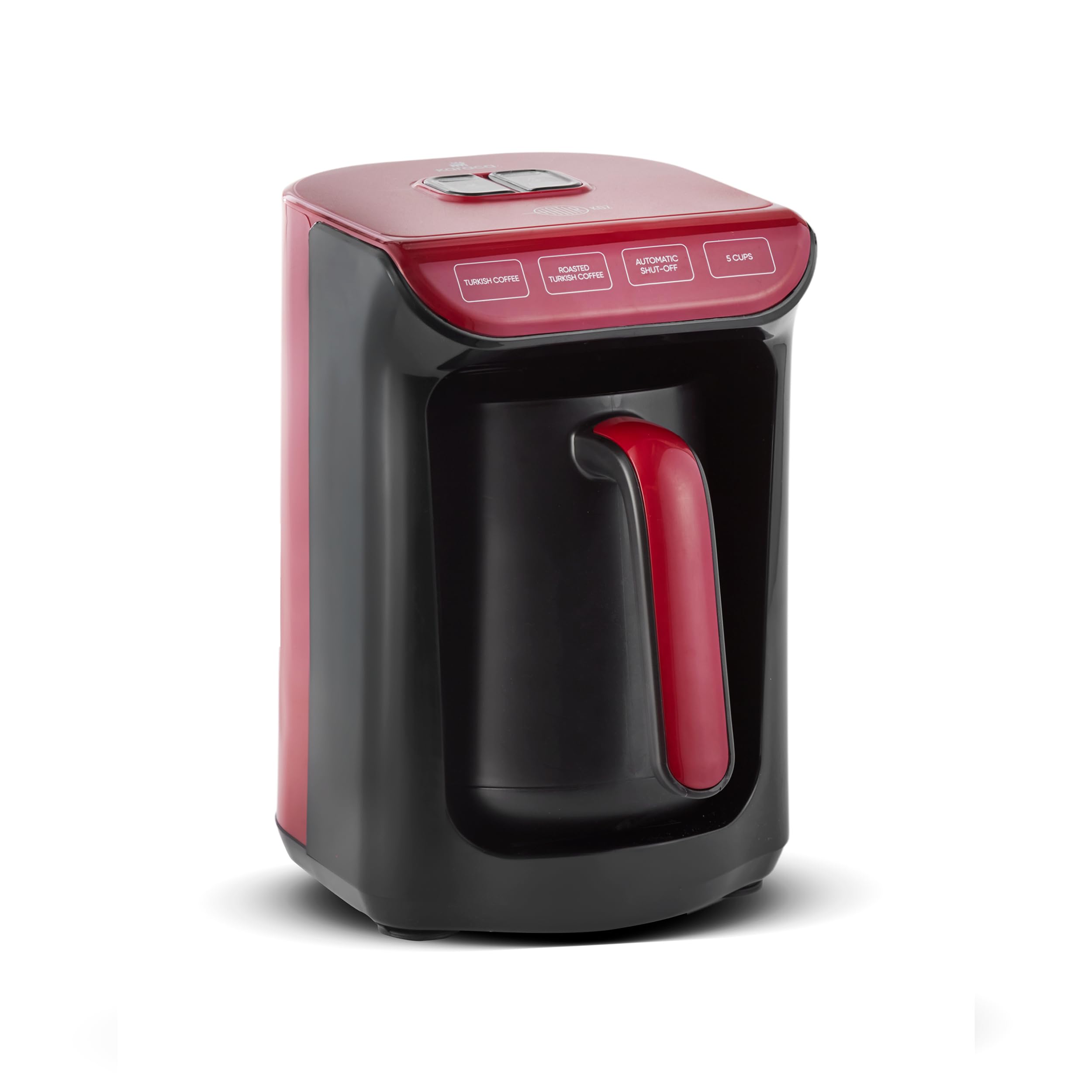 Karaca Hatir Köz Turkish Coffee Machine - 5 Cup Automatic Maker, Red