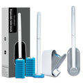 Hisucbetter 2-Pack Disposable Toilet Brush and Holder with 16 Refills