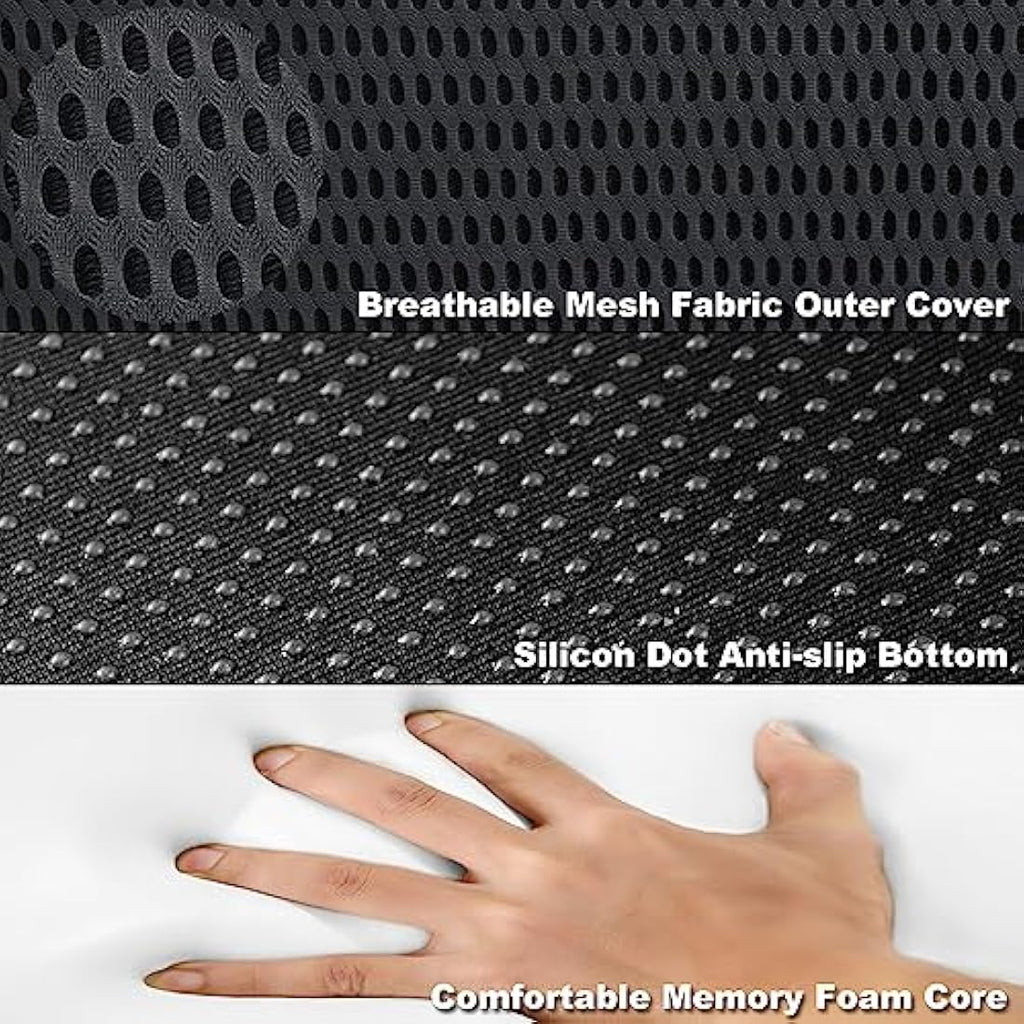FOUNDCOOL Memory Foam Car Seat Cushion – Ergonomic Wedge Booster Pad
