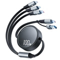 CAFELE 100W 6-in-1 Retractable Multi Charger Cable – PD 3.0 Fast Charging