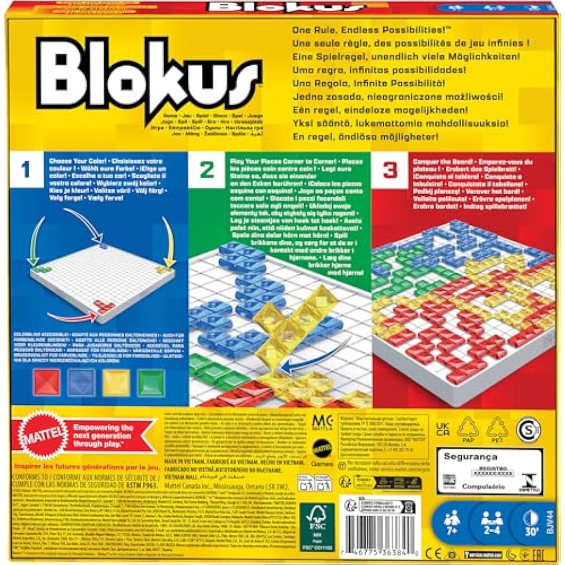 Mattel Blokus Strategy Board Game – Family Party Game for 2-4 Players