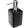 Nuscen Black Ceramic Soap Dispenser – 300ml Square Lotion Bottle with Pump