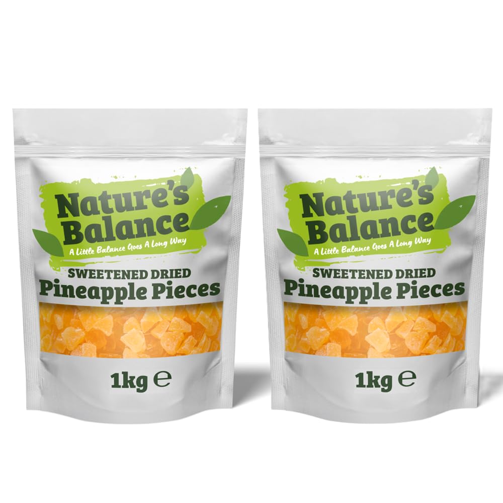 Nature’s Balance Dried Pineapple Pieces – 2kg Sweetened Dehydrated Fruit
