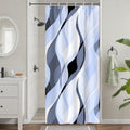 Uiiooazy Shower Curtain – Blue Gradient Grey Stripes – 90 x 180 cm
