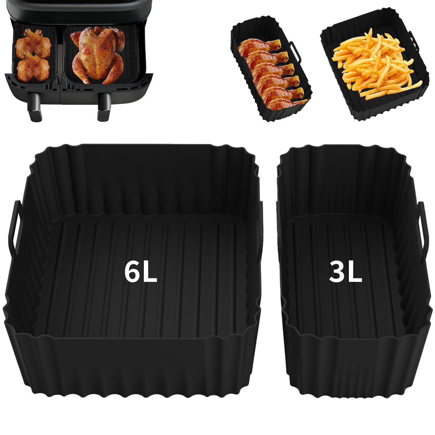 Jolof Store Silicone Air Fryer Liners for Philips 3000 Series - 2 Pcs