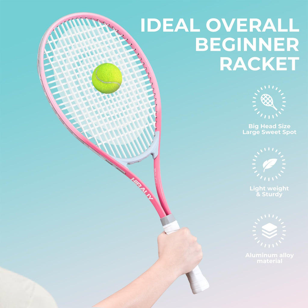HIRALIY 27" Tennis Rackets Set of 2 | Lightweight Beginner Racquet Kit