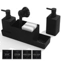 Jolof Store 4-in-1 Kitchen Soap Dispenser Set with Sponge Caddy - Black
