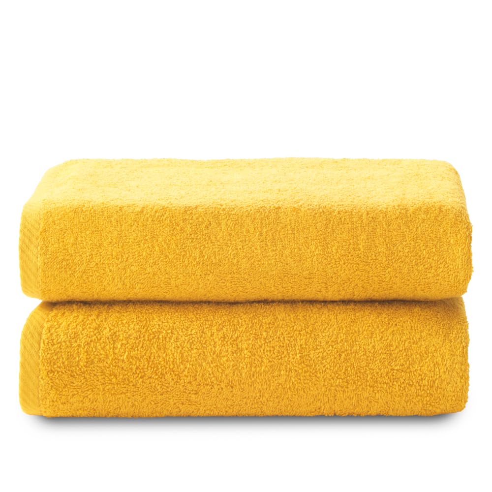 Top Towel Plus | 2-Pack Large Bath Towels | 100% Cotton | 70x140 cm | Gold