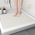 Lurowo Loofah Shower Mat – Non-Slip Anti-Mould PVC Bathroom Rug, White