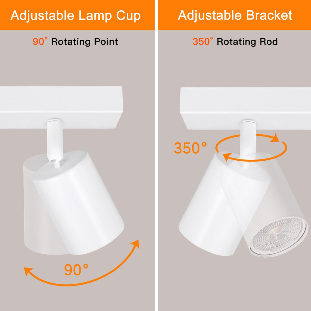 Ketom 4-Way Adjustable Ceiling Spotlight – Modern White GU10 Metal Light