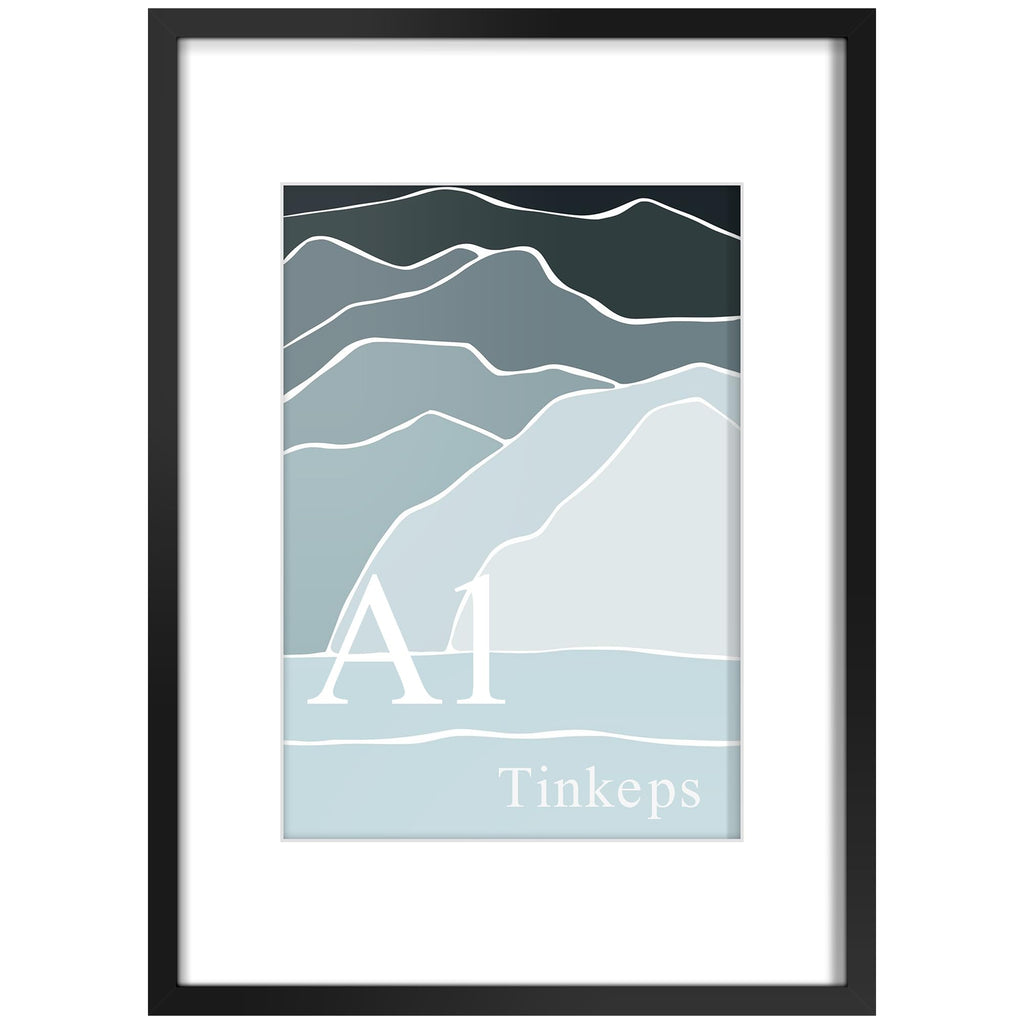 Tinkeps A1 Black Picture Frame | Engineered Wood & Plexiglass Poster Frame