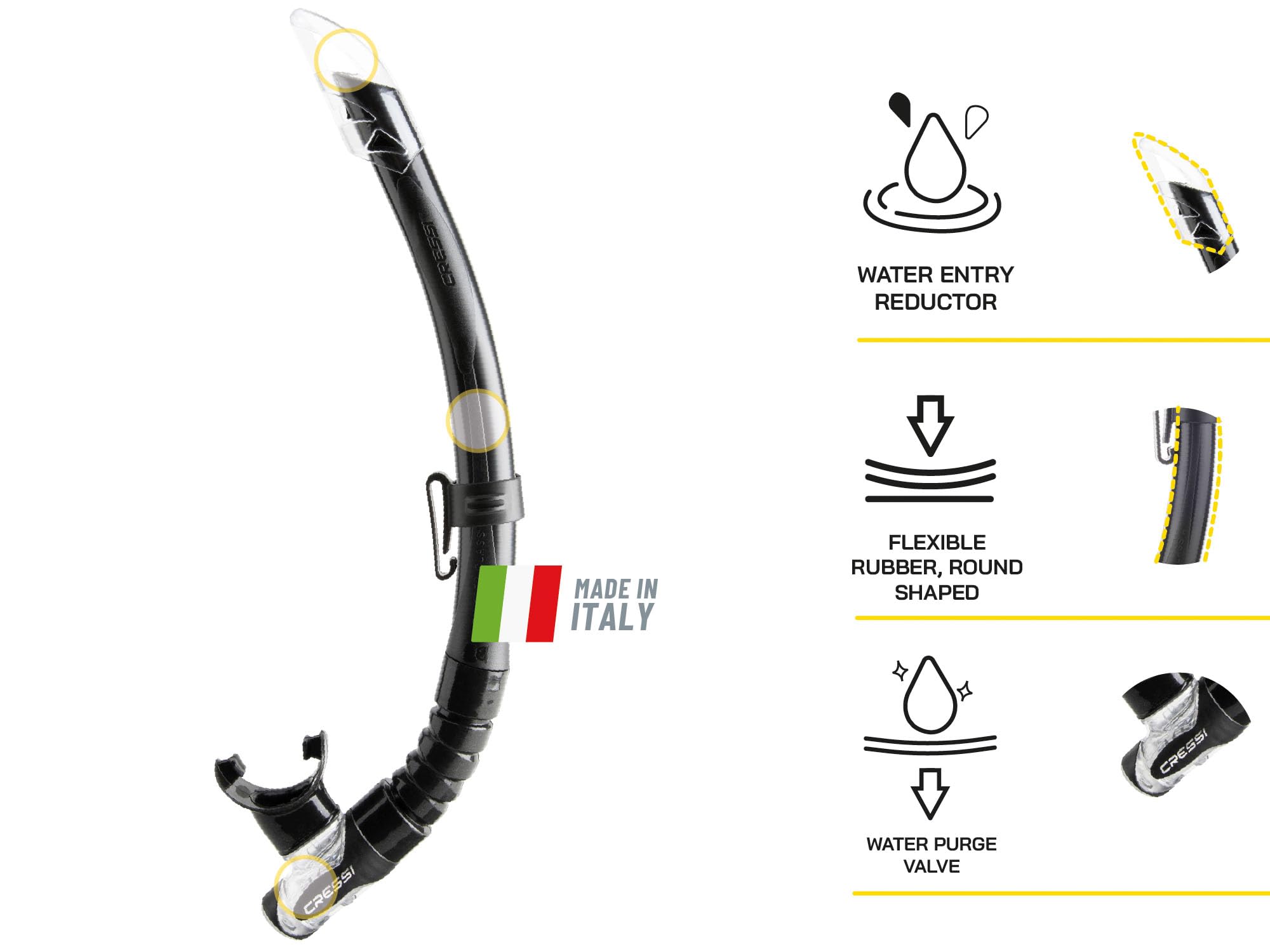 Cressi Fiji & Gamma Snorkel Set – Adult Mask and Snorkel Combo