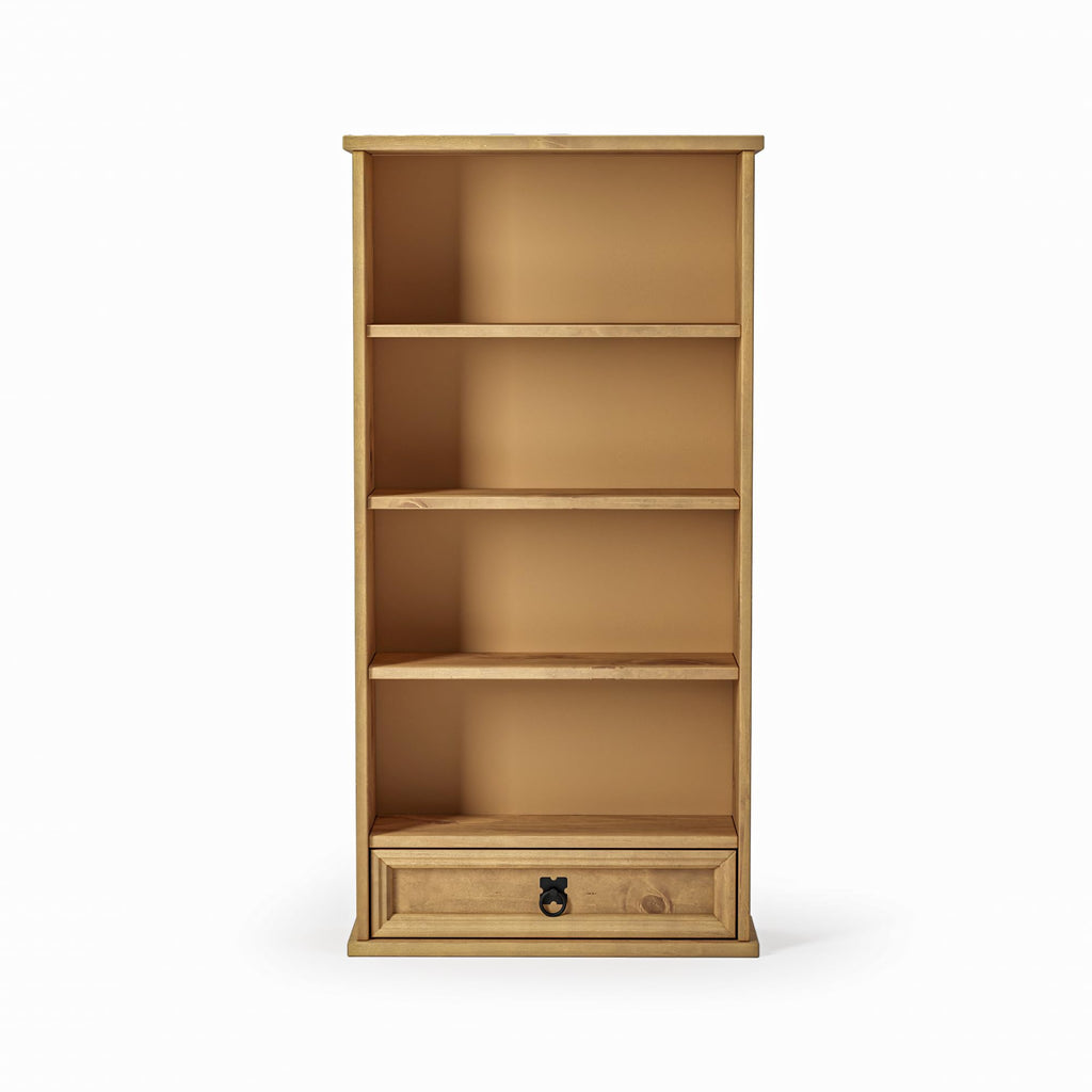 Mews Corona 1 Drawer DVD/CD Rack Bookcase Storage Unit Mexican Style Solid Pine with Wax Finish - image 5