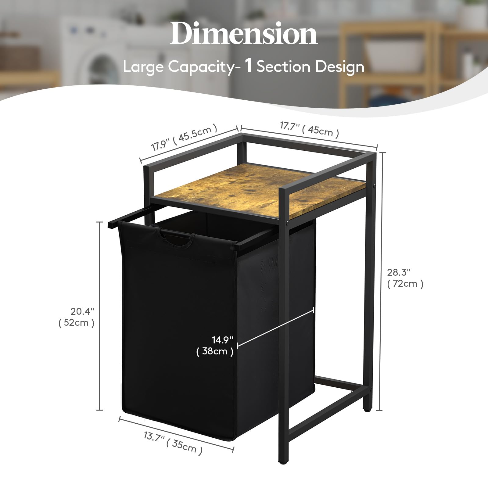 Lifewit 69L Laundry Hamper with Shelf | Double Pull-Out Sorter - Black
