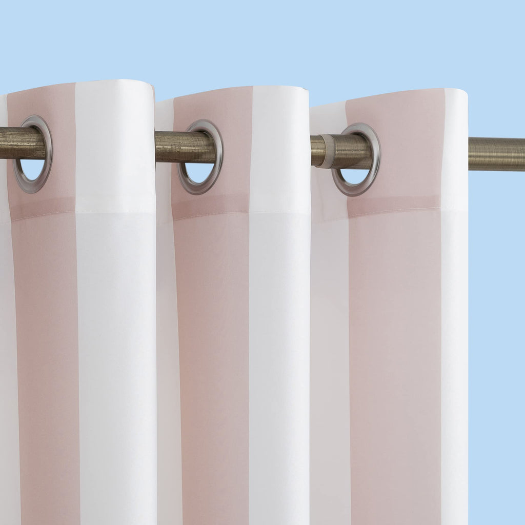 Sun Zero Valencia Cabana Stripe UV Protectant Grommet Curtain Pair
