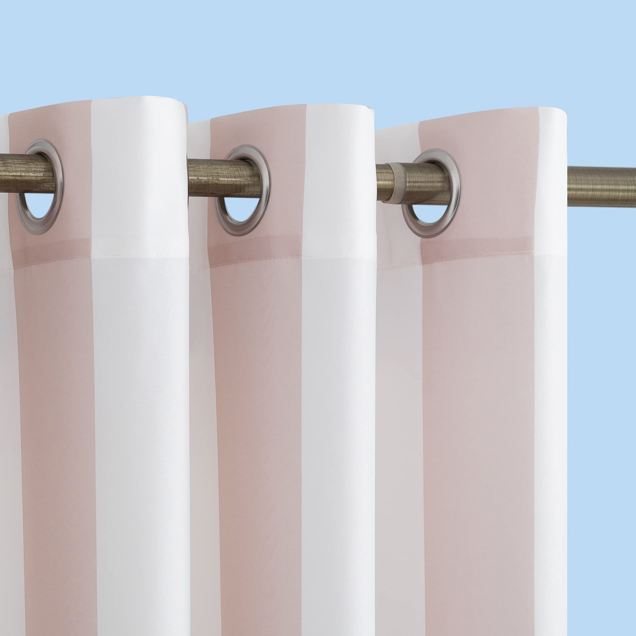Sun Zero Valencia Cabana Stripe UV Protectant Grommet Curtain Pair