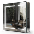 LUMIRRORS LED Bathroom Mirror Cabinet | Anti-Fog & Shaver Socket | Matt Black