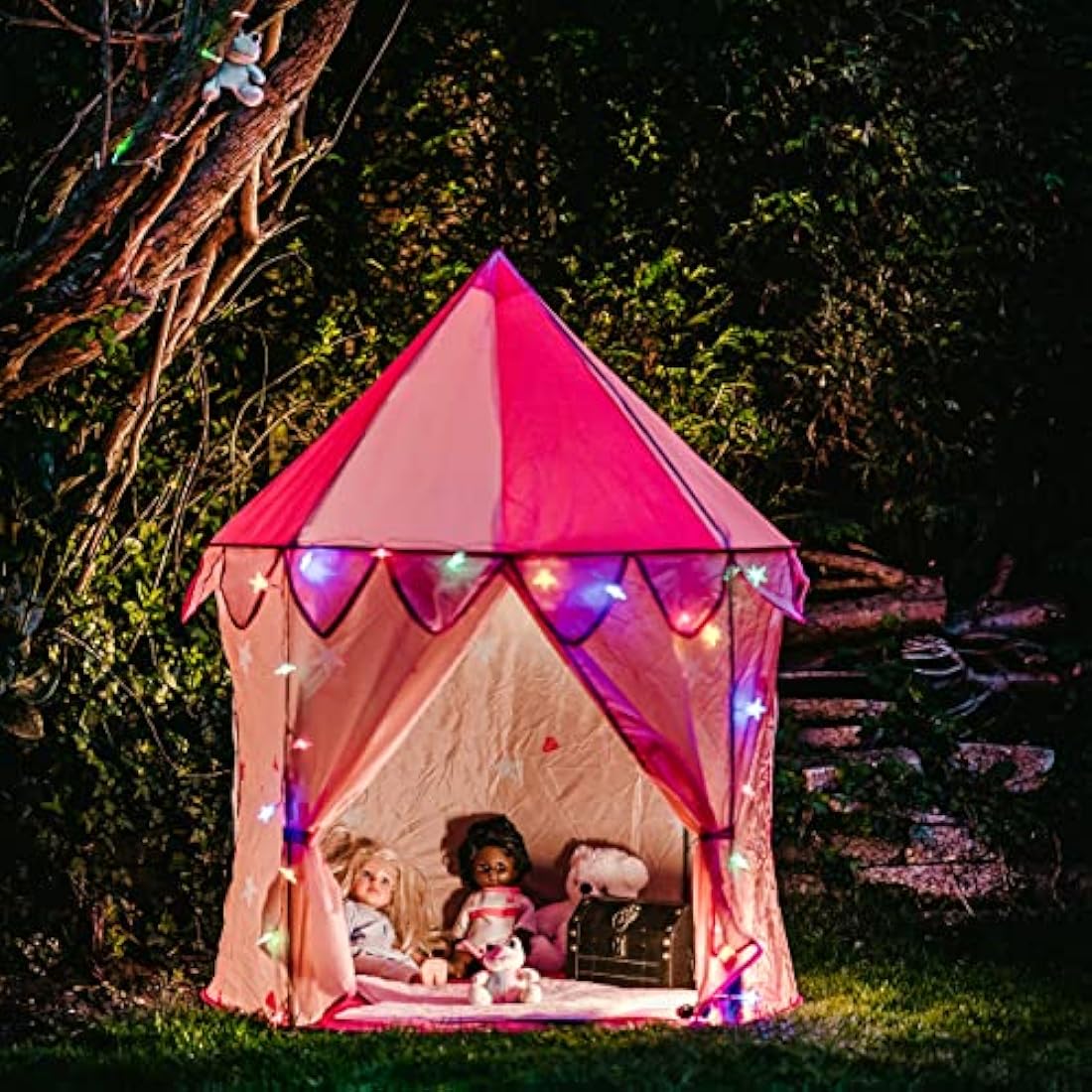 Princess Pop Up Play Tent with LED Lights and Rainbow Frog