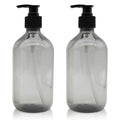 2 Pcs Empty Press Pump Bottles, 500ML/17oz Refillable Bottle for Cooking Sauces, Plastic Liquid Soap Dispenser Refillable Container for Essential