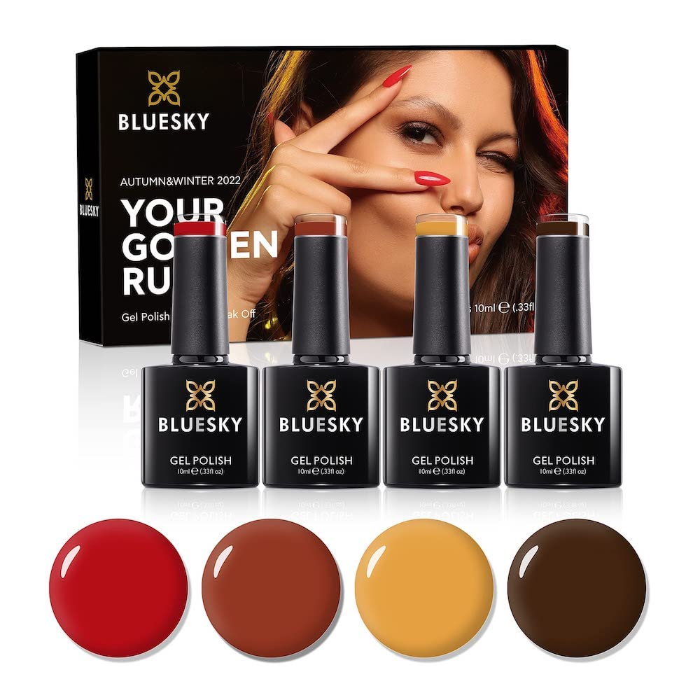 Bluesky Gel Nail Polish Set – Autumn AW22 Collection, 4 x 10ml