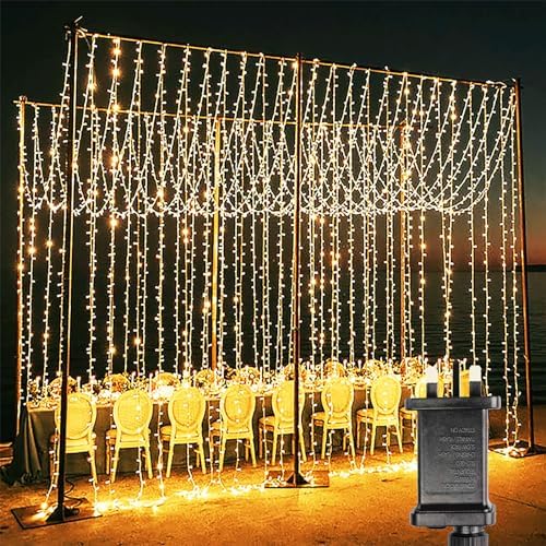 Yowin 2-Pack Curtain Lights | 600 LED 6m x 3m Waterproof Fairy Lights