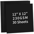 Jolof Store Black Cardstock – 12x12 Heavyweight 230gsm Paper, 30 Sheets
