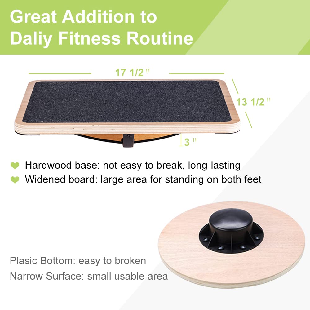 StrongTek Wooden Balance Board – 360° Rotation Core Stability Trainer