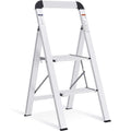 KINGRACK 2 Step Aluminium Folding Ladder with Handrail – 150kg Capacity