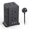 Jolof Store 8-Way Tower Extension Lead with 4 USB Slots – 5M Surge Protected