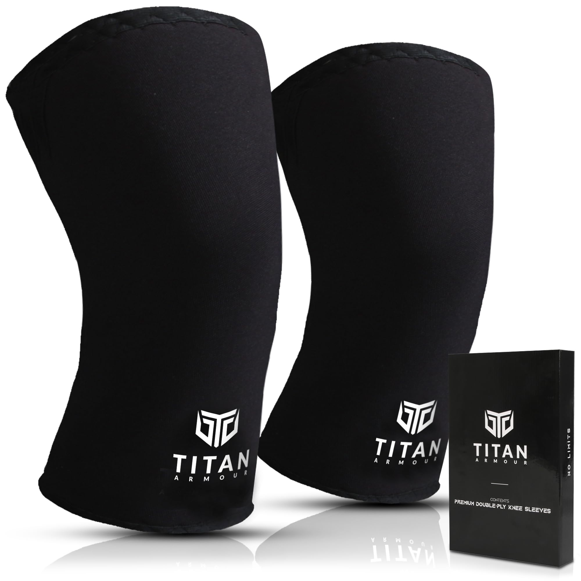 Titan Armour 7mm Neoprene Knee Sleeves for Weightlifting & Squats