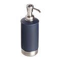 iDesign York Ceramic Soap Dispenser - Matte Navy and Brushed Nickel