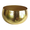 Jolof Store Large Hammered Gold Metal Bowl – Rustic Decorative Planter