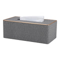KINGFOM PU Leather Tissue Box Cover – Rectangular Holder, Gray