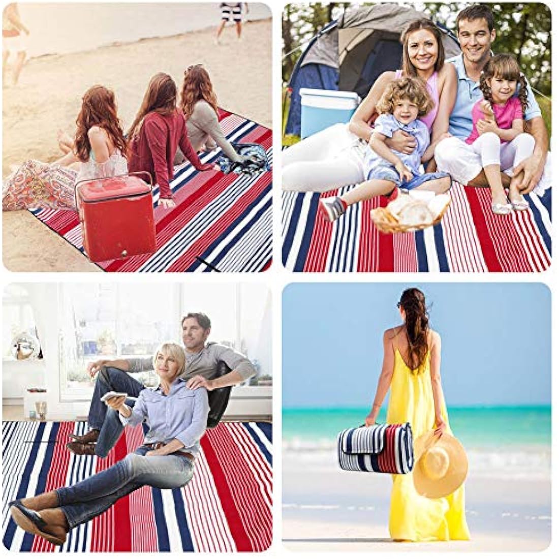 Jolof Store Fleece Picnic Blanket – Extra Large 200x200cm Waterproof Mat