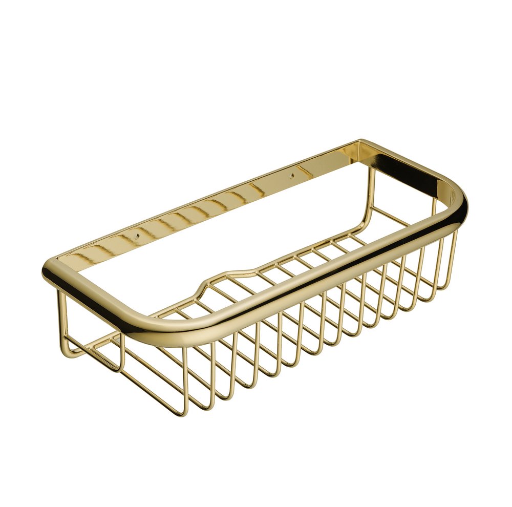 Beelee Wall Mounted Polished Gold Brass Shower Caddy Bathroom Shelf