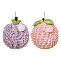 MiOYOOW Hanging Washcloths Ball, 2Pcs Quick-Drying Hand Towel Ball Soft Chenille Handball with Hanging Loops for Bathroom Washstand Kitchen