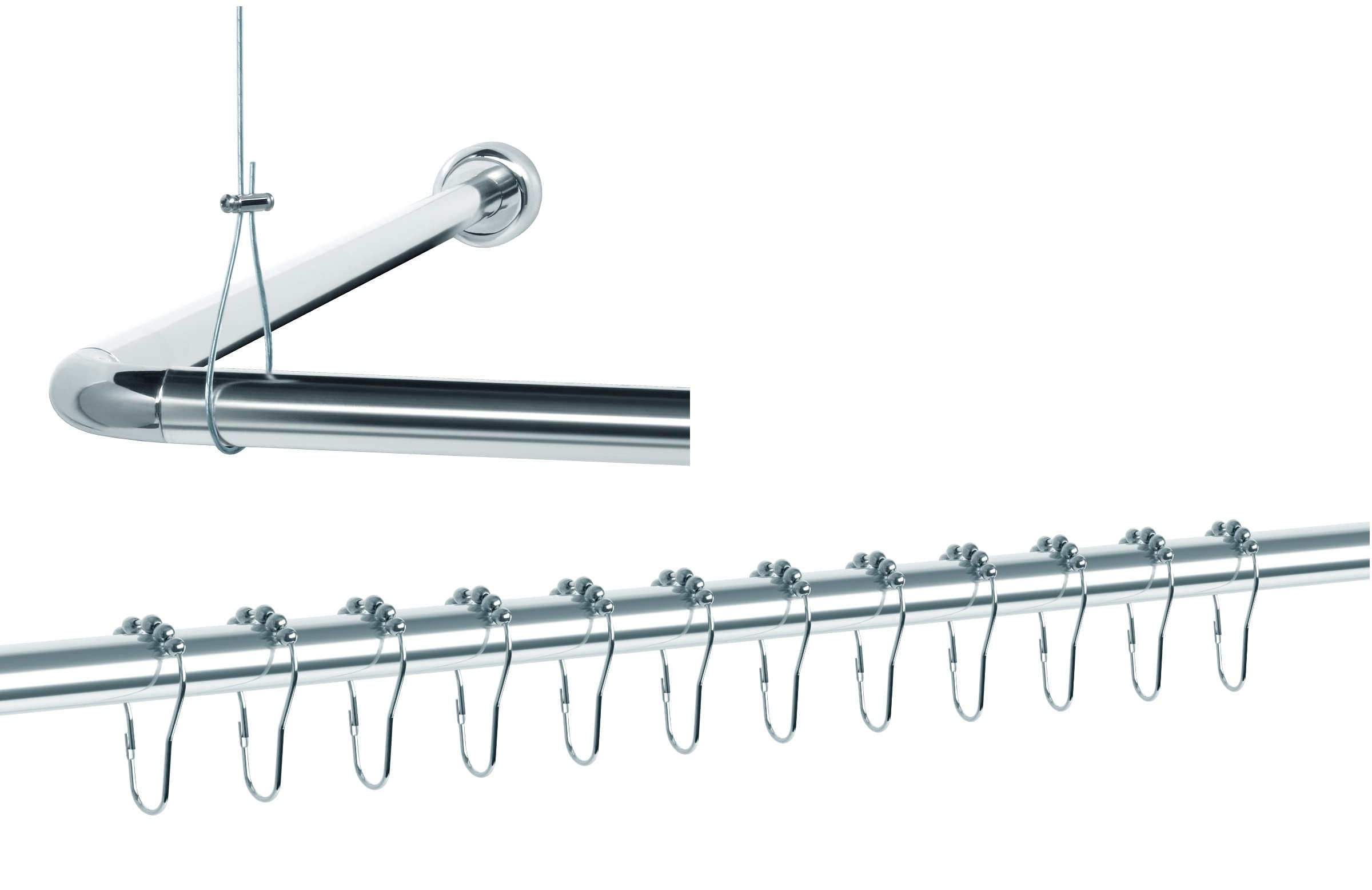 Libaro Universal Shower Rail Set – Rust-Proof Aluminum L & U Shape