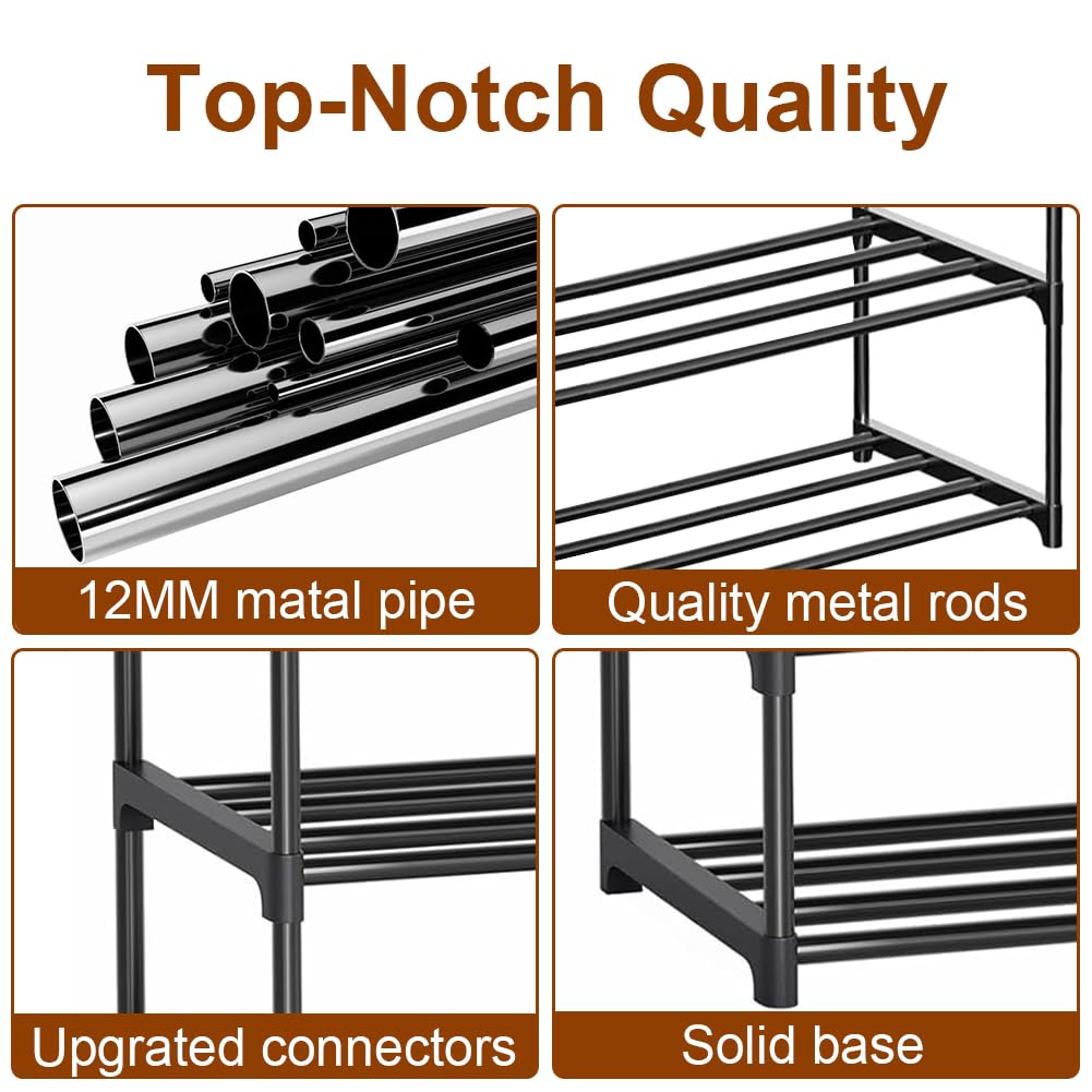 NIAWECAN 6 Tier Shoe Rack, Metal Shoe Organiser, Slim Shoe Racks Storage - image 3