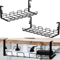 Jolof Store Metal Under Desk Cable Management Tray - 2 Pack Organizer