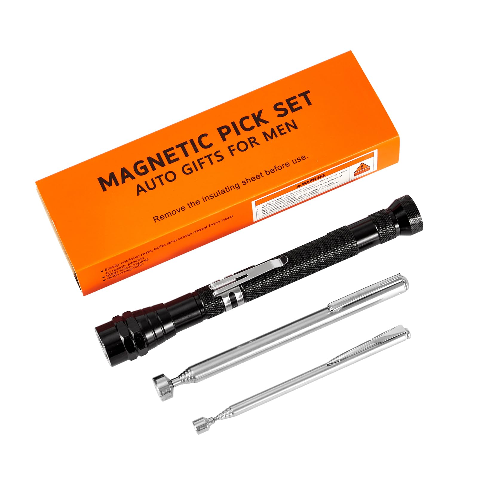 Extendable Magnetic Pickup Flashlight Set – 3 Pack LED Tool